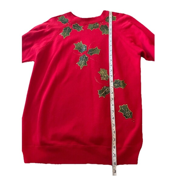 Hanes Her Way Christmas Sweatshirt Pullover Red Vintage Holiday Festive Shirt - Picture 8 of 12